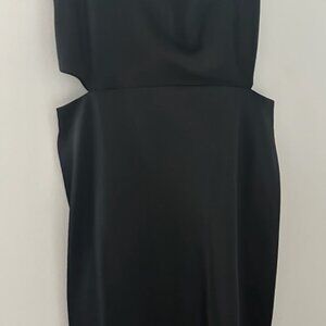 Sleek Sophistication: Taylor Cowl Neck Satin Dress with Cut Outs New with Tags